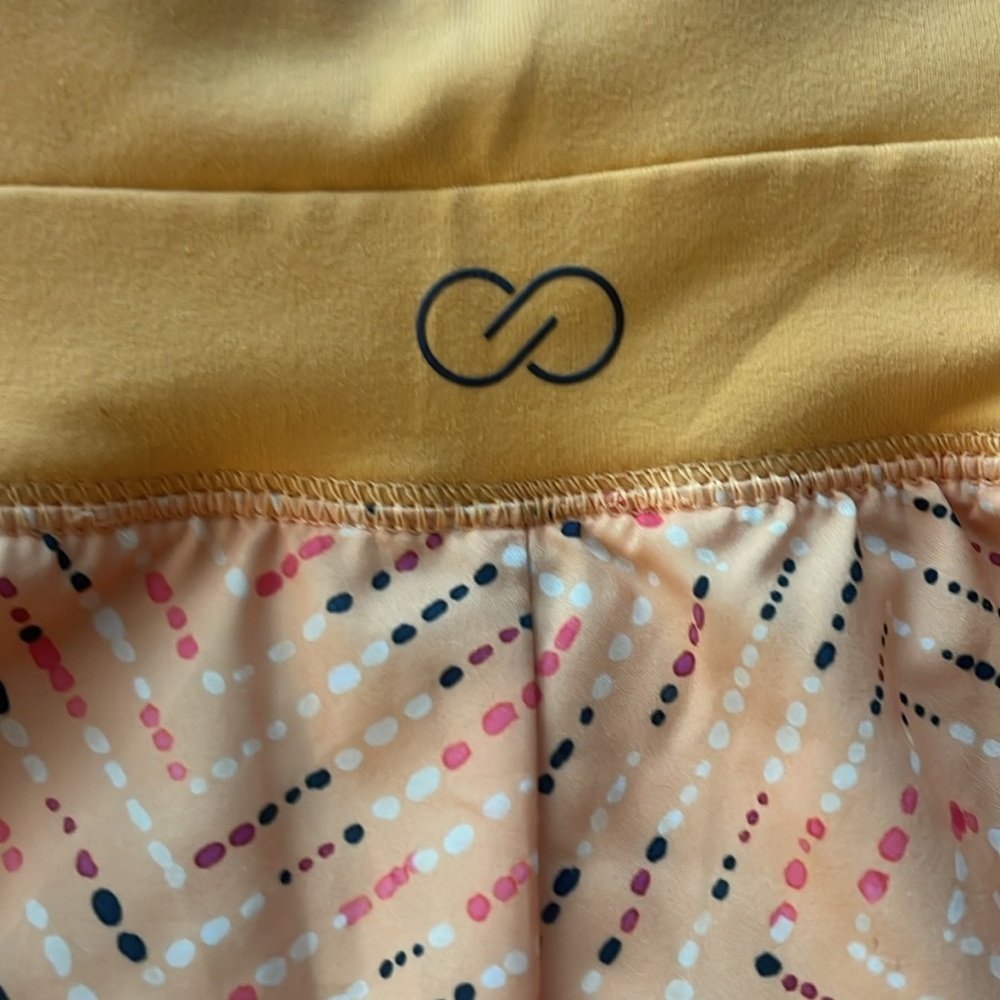 calia by carrie underwood mustard Yellow Patterned lined running Shorts - Picture 7 of 12